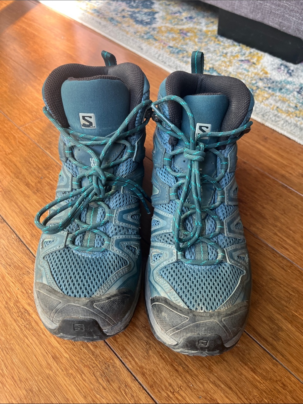Women's Salomon X Ultra Mid 3 Blue Hiking Boots Size 8 - Picture 4 of 9